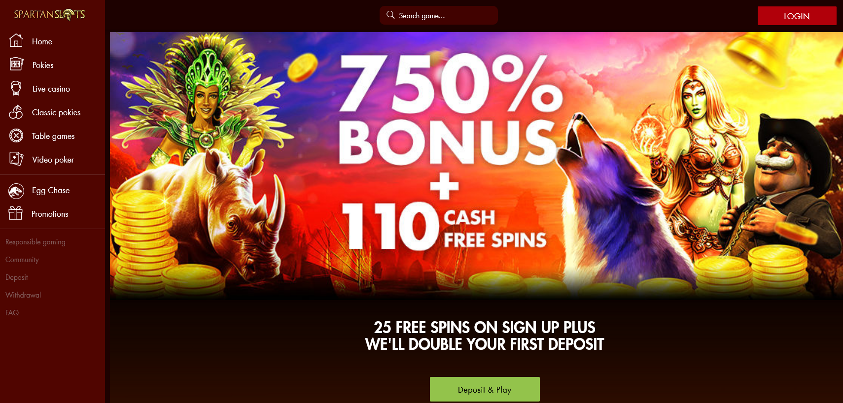 Spartan
                                  Slots Welcome Bonus
